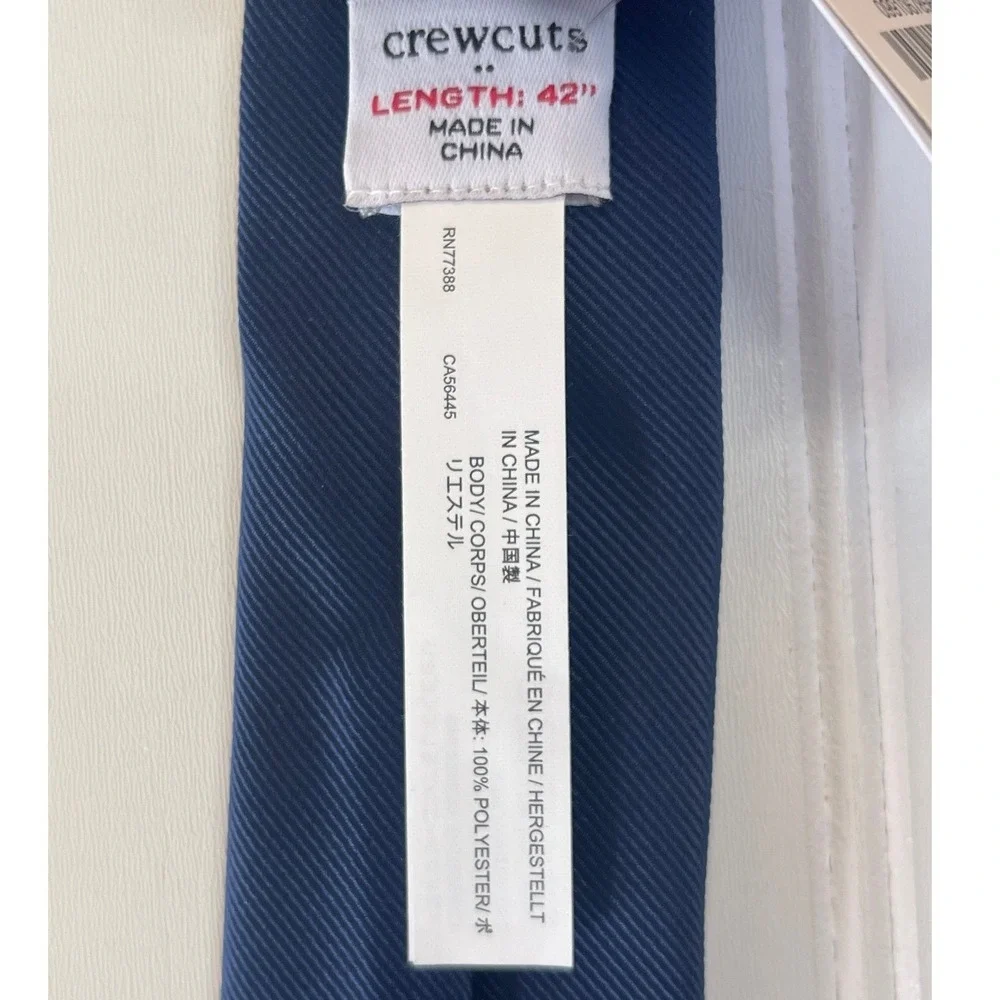 NWT Crewcuts Boys Navy Blue Twill Necktie 42 Inch Preppy